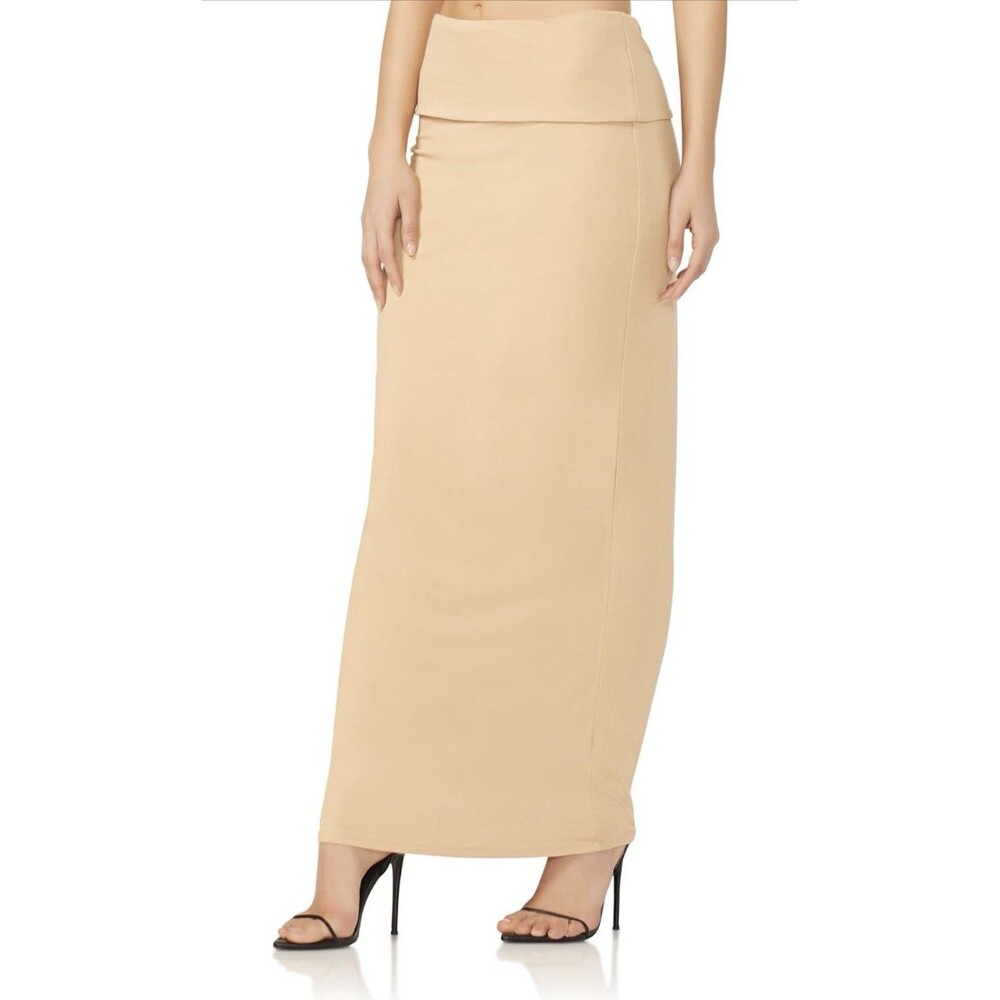 AFRM Women's Esin Soft Foldover High Waist Long Maxi Skirt
